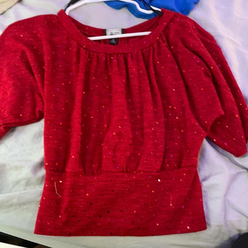 Very cute red sparkling shirt